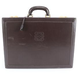 Pasta de couro Anagram Loewe Marrom