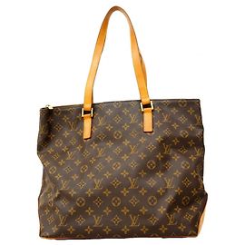 Louis Vuitton Monogram Cabas Mezzo Tote Bag Brown