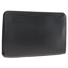 BURBERRY Clutch in Pelle Nera Dorata Auth 174120 Nero D'oro