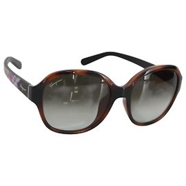 Gafas de sol Salvatore Ferragamo de plástico marrón Auth am10952V Castaño