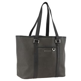 Bulgari BVLGARI Tote Bag PVC Black Silver Auth bs33712 Black Silvery