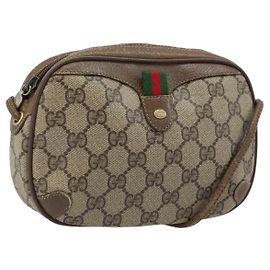 Gucci Borsa GG Supreme Web Sherry Line in PVC beige e oro 89 02 066 Auth ka2912 Beige D'oro