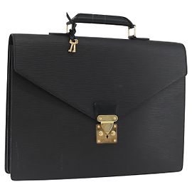 LOUIS VUITTON Epi Serviette Conseiller Briefcase Black M54422 LV Auth ep13531 Black