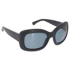 CHANEL Sunglasses plastic Black CC Auth ka2963 Black