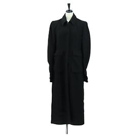 PRADA Long Coat Wool Gray Auth 158570M Brown