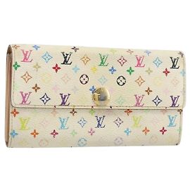 LOUIS VUITTON Portafoglio Sarah Multicolore Bianco M93532 LV Auth BA11011 Bianco