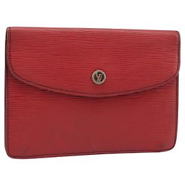 LOUIS VUITTON Pochette Epi Montagne 20 Rouge LV Auth 173743 Rouge