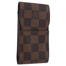 LOUIS VUITTON Estojo para Cigarros Damier Ebene N63024 LV Auth BA11018 Damier ebene