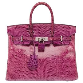 Hermès Bolsa HERMES Birkin 25 em Couros Exóticos Roxo - 103358 Roxo
