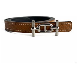 Hermès Focus Leather Reversible Thin Belt 80 Brown Brown