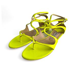 Jimmy Choo Sandalias planas de charol Lance 40 Amarillo Amarillo