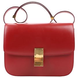 Céline Bolsa transversal de couro vermelho Classic Box Medium da CELINE Vermelho