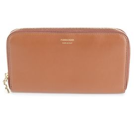 Cartera larga de cuero Salvatore Ferragamo Castaño