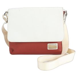 Bulgari Bvlgari Leather Shoulder Bag Red Cream