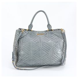Borsa a Spalla in Pelle Trapuntata Miu Miu Blu