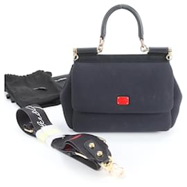 Dolce & Gabbana Sicily Leather Handbag Black