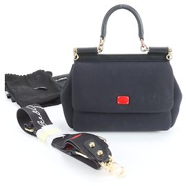 Sac à main en cuir Sicily de Dolce & Gabbana Noir