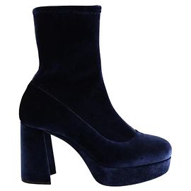 Miu Miu Botas de veludo azul Azul