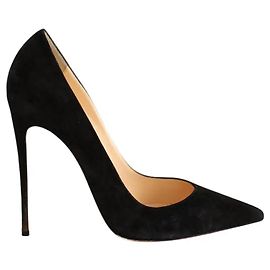 Christian Louboutin Black Suede Heels 38 Black