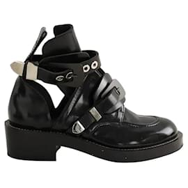 Balenciaga Black leather boots Black