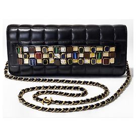Pochette Minaudière Bijou Noir Byzance 11A de Chanel Noir Multicolore Doré Bijouterie dorée