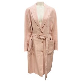 Zimmermann Dusty Pink Luminous Duster Coat with Belt Pink