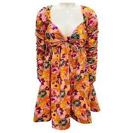Robe Mini à Fleurs Multicolores Violet Twist Front de Zimmermann Multicolore
