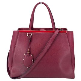 Fendi Bolso tote 2 Jours de cuero burdeos con correa para el hombro Burdeos