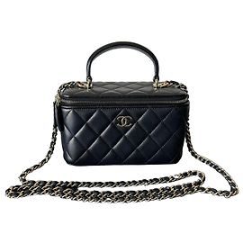 Chanel Vanity Case Black Lambskin Black