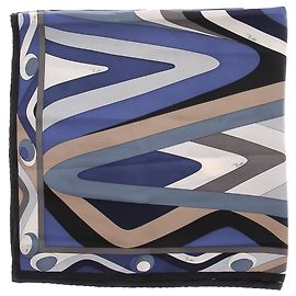 Emilio Pucci Lenço de seda azul estampado Azul marinho