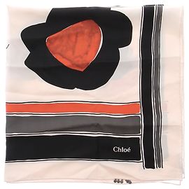 Chloé Lenço multicolorido de seda Bege