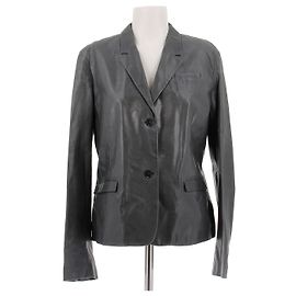 Jil Sander Lederblazer Grau Grau