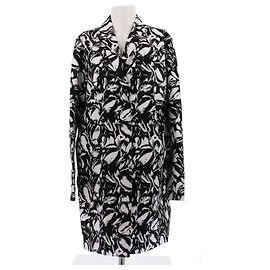 Lanvin Veste longue noire et blanche en coton Noir
