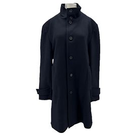 Mango Casaco preto midi de lã Preto