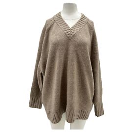 Cos Suéter de cashmere com decote em V Marrom
