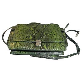 Bolso de mano Zadig & Voltaire de cuero verde efecto pitón Verde