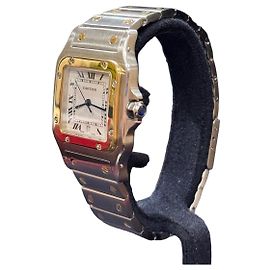 Cartier Santos Galbée Dourado Gold hardware
