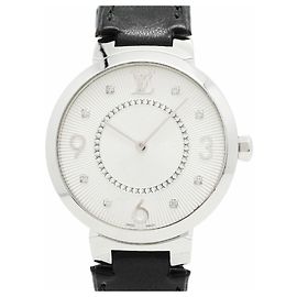 Relógio Louis Vuitton Tambour Q13MJ com mostrador prateado Outro