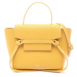 Céline Celine BELT BAG NANO Leather Handbag Yellow