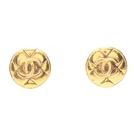 Orecchini placcati oro matelassé Chanel Coco Mark D'oro