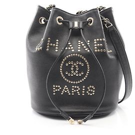 Bolsa de Ombro de Couro Deauville da Chanel Preto