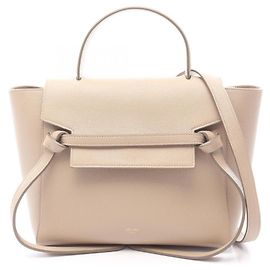 Céline Bolsa Celine Belt Micro - Bolsa de couro bege Bege