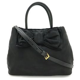 PRADA Jacquard-Rips-Handtasche/Schultertasche Schwarz