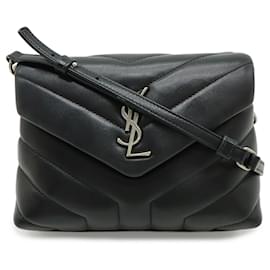 Yves Saint Laurent Monogramm Loulou Spielzeugtasche Schwarz Weiß