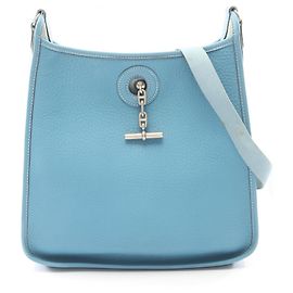 Hermès Bolsa de ombro Hermes Vespa PM em couro azul Azul