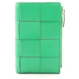 Billetera bi-fold Maxi Intrecciato Medium Cassette Bottega Veneta Verde