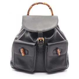 Gucci Bamboo Backpack/Handbag Black