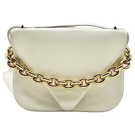 Bolsa de Ombro Mount Medium da Bottega Veneta Branco