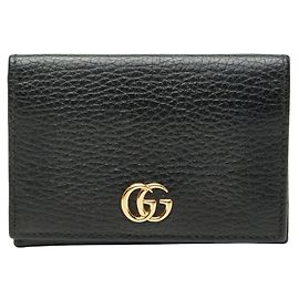 Gucci GG Marmont Black Leather Card Case Black