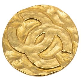 Vintage Goldplattierte Brosche Chanel Coco Mark Golden